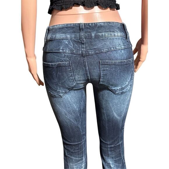 Women's Mid-rise dark blue distress denim skinny ankle jeans S - Picture 5 of 7